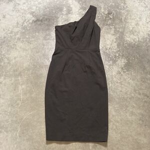 Charles Chang Lima Dress‎ Womens 4 Brown One Shoulder Stretch